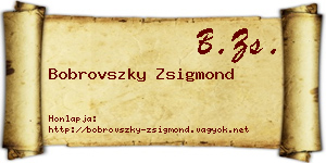Bobrovszky Zsigmond névjegykártya