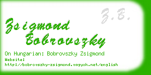 zsigmond bobrovszky business card